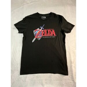 The Legend of Zelda Ocarina of Time Mens M Shirt Black Graphic Print